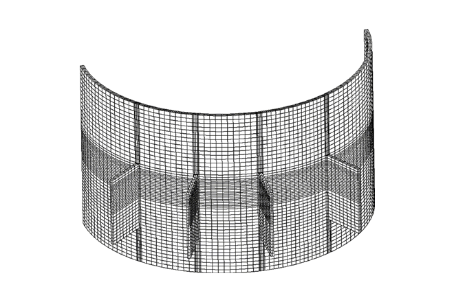 Finite element mesh of internal head